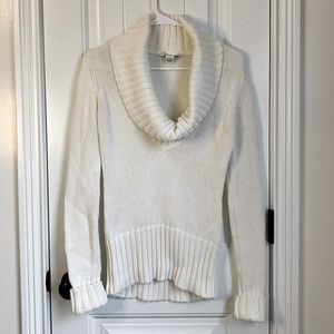 White House Black Market Heavy Long Sleeve Swoop Cowl Neck Sweater